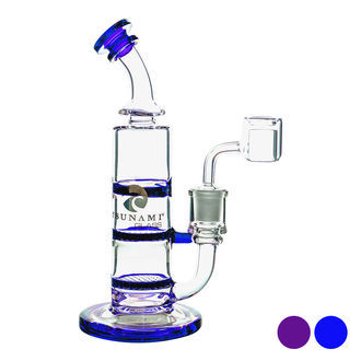 Pipe à Dab Double Honeycomb Turbine 8″ (Tsunami Glass)